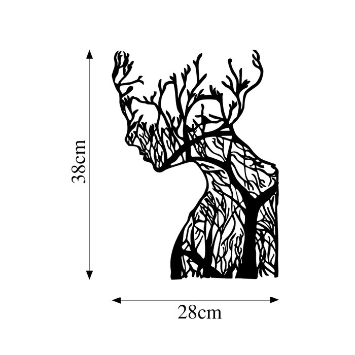 Wallity Tree Woman - Model 318 Escultura de Pared Decorativa en Metal Negro Wallity Tree Woman - Model 318 Escultura de Pared Decorativa en Metal Negro